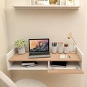 Ver imagem 1 de Escrivaninha Home Office Notebook Mesa Apoio Moderna Gaveta Byhouse