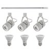 Kit Trilho 1m + 3 Spots Classic Branco + 3 Lâmpadas Par20 9w - Nordecor 6000k (branco Frio) - 1