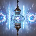 Ver imagem 1 de Lustre de Mosaico Turco Autêntico Azul Fantastico 25 cm Diametro Mosaico – YYTK450035