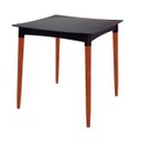 Ver imagem 1 de Mesa Tramontina Potenza 70x70 Cm em Polipropileno Preto Pernas Madeira Teca