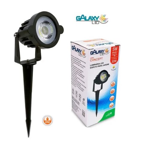 ESPETO LED 7W PARA JARDIM LUZ VERDE BIVOLT - GALAXY