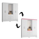 Ver imagem 4 de Cômoda Astral e Guarda Roupa Casal Capelinha Pérsia Branco Flex - Demóbile