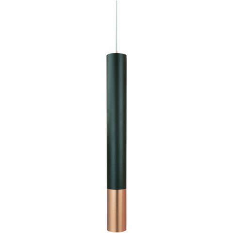 Pendente Tubo Preto e Cobre 33cm Led 12w 3000k Bivolt Embu Led