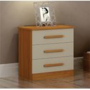 Ver imagem 3 de Mesa de Cabeceira 3 Gavetas Rubi Bronze Leifer Moveis Cinamomo/off White