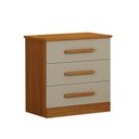 Ver imagem 1 de Mesa de Cabeceira 3 Gavetas Rubi Bronze Leifer Moveis Cinamomo/off White