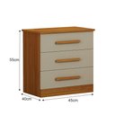 Ver imagem 2 de Mesa de Cabeceira 3 Gavetas Rubi Bronze Leifer Moveis Cinamomo/off White
