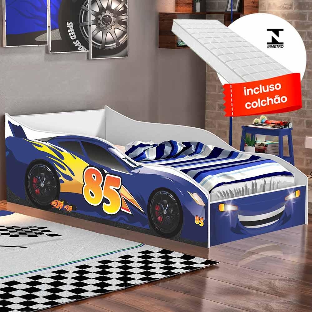 CAMA CARRO DRIFT INFANTIL COM COLCHÃO - Rede Móveis