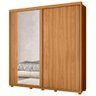 Guarda Roupa Casal com Espelho 221cm Portas Flex Milena A02 Carvalho Grife/Off White - Mpozenato - 11
