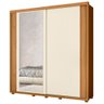 Guarda Roupa Casal com Espelho 221cm Portas Flex Milena A02 Carvalho Grife/Off White - Mpozenato - 14