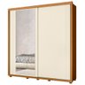 Guarda Roupa Casal com Espelho 221cm Portas Flex Milena A02 Carvalho Grife/Off White - Mpozenato - 12