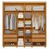 Guarda Roupa Casal com Espelho 221cm Portas Flex Milena A02 Carvalho Grife/Off White - Mpozenato - 5