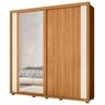 Guarda Roupa Casal com Espelho 221cm Portas Flex Milena A02 Carvalho Grife/Off White - Mpozenato - 13