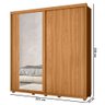 Guarda Roupa Casal com Espelho 221cm Portas Flex Milena A02 Carvalho Grife/Off White - Mpozenato - 4