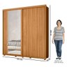 Guarda Roupa Casal com Espelho 221cm Portas Flex Milena A02 Carvalho Grife/Off White - Mpozenato - 6