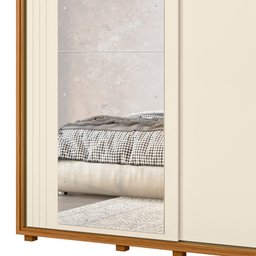 Guarda Roupa Casal com Espelho 221cm Portas Flex Milena A02 Carvalho Grife/Off White - Mpozenato - 8