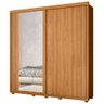 Guarda Roupa Casal com Espelho 221cm Portas Flex Milena A02 Carvalho Grife/Off White - Mpozenato - 1