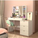 Ver imagem 1 de Penteadeira com Espelho e 4 Gavetas - Branco