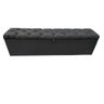 Recamier Puff Baú - Capitonê - Beira de Cama - 1,40 Cm - Preto - 2