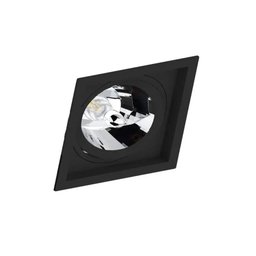Spot Embutir Quadrado Recuado Poli Gu10 1xar111 Preto Decoração - 2