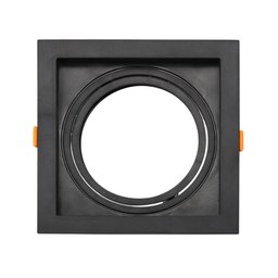 Spot Embutir Quadrado Recuado Poli Gu10 1xar111 Preto Decoração - 1