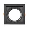 Spot Embutir Quadrado Recuado Poli Gu10 1xar111 Preto Decoração - 1