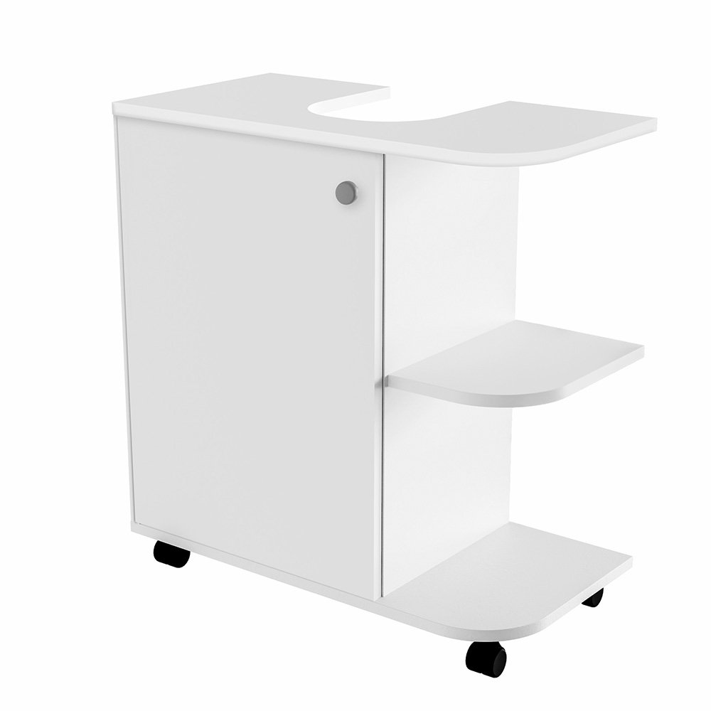 White Folding Swing Craft Table Storage Cabinet 