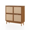 Ver imagem 3 de Sapateira Kaki 4 Portas 105 cm X 35 cm Louro Freijó - Telinha Rattan