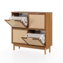 Ver imagem 6 de Sapateira Kaki 4 Portas 105 cm X 35 cm Louro Freijó - Telinha Rattan