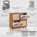 Ver imagem 2 de Sapateira Kaki 4 Portas 105 cm X 35 cm Louro Freijó - Telinha Rattan
