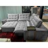 Sofá de Canto 6 Lugares Retrátil e Reclinável França Tecido Suede 300cm x 250cm Cor Cinza - 2