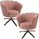 Ver imagem 2 de Kit Duas Poltronas Giratórias Pétala em Linho Premium 09-rosê Sua Casa Decorações