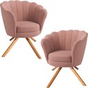 Ver imagem 1 de Kit Duas Poltronas Giratórias Pétala em Linho Premium 09-rosê Sua Casa Decorações