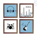 Ver imagem 1 de Quadros Decorativos Moldura e Vidro - Musica Estrela do Rock:tabaco