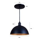 Ver imagem 3 de Pendente Meia Lua 24cm Luminária Lustre Alumínio Preto Textura C/ Cobre