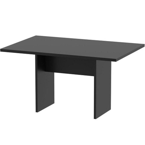 Mesa de Reunião Retangular para Escritório 6 Lugares Moderno MDP 136cm Preto Tecnomobili