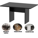 Ver imagem 4 de Mesa de Reunião Retangular para Escritório 6 Lugares Moderno MDP 136cm Preto Tecnomobili