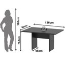 Ver imagem 3 de Mesa de Reunião Retangular para Escritório 6 Lugares Moderno MDP 136cm Preto Tecnomobili