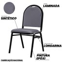 Ver imagem 3 de Kit 8 Cadeiras Hoteleiras Auditório Empilhável Sintético M23 Cinza - Mpozenato