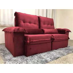 Sofá Retrátil Reclinável 2,10 m Vinho 507 Campo Grande - 6