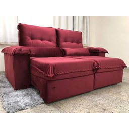 Sofá Retrátil Reclinável 2,10 m Vinho 507 Campo Grande - 1