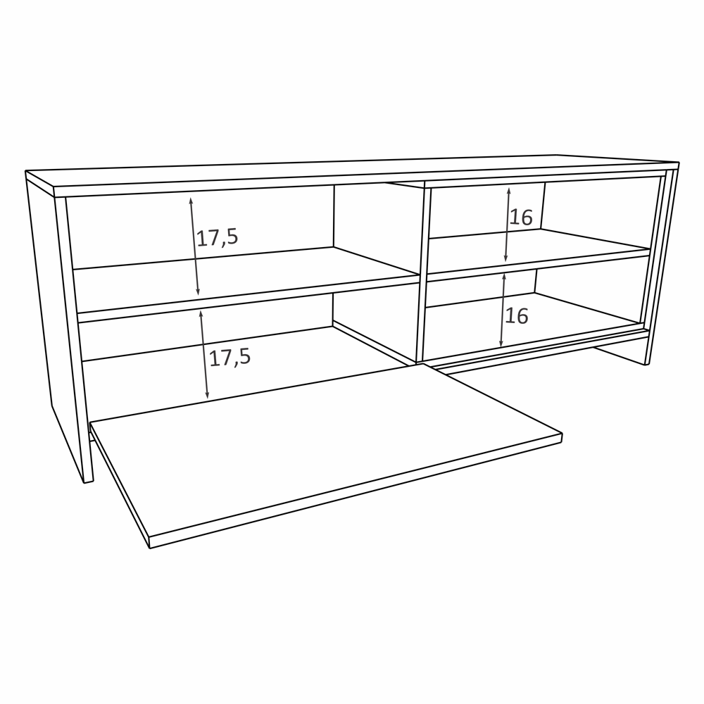 Rack para TV 130cm 01 Porta 02 Prateleiras Rak2024-Brme Estilare Branco - 5