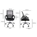 Ver imagem 6 de Kit 6 Cadeiras de Escritório Begonia Tela Mesh Ergonômica - Preto