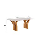Ver imagem 3 de Conjunto de Jantar 6 Cadeiras Mesa Miami Tampo MDF e Vidro Castanho/Off White Yescasa Bege/Cinamomo/Creme