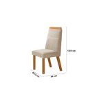 Ver imagem 4 de Conjunto de Jantar 6 Cadeiras Mesa Miami Tampo MDF e Vidro Castanho/Off White Yescasa Bege/Cinamomo/Creme