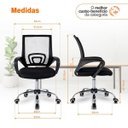 Ver imagem 7 de Kit 10 Cadeiras Begônia Ergonômica Tela Mesh Apoio Lombar até 120kg