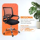Ver imagem 4 de Kit 10 Cadeiras Begônia Ergonômica Tela Mesh Apoio Lombar até 120kg