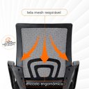 Ver imagem 5 de Kit 10 Cadeiras Begônia Ergonômica Tela Mesh Apoio Lombar até 120kg