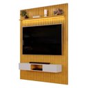 Ver imagem 1 de Painel Trento para TV com Bancada 183 Ripado Cedro com LED- DJ Móveis
