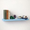 Ver imagem 1 de Prateleira Grossa Madeira Parede Decoracao Azul Suspensa Cozinha Quarto Sala Livros Organizadora