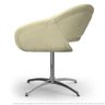Cadeira Beijo Bege Poltrona Decorativa com Base Giratória - 5